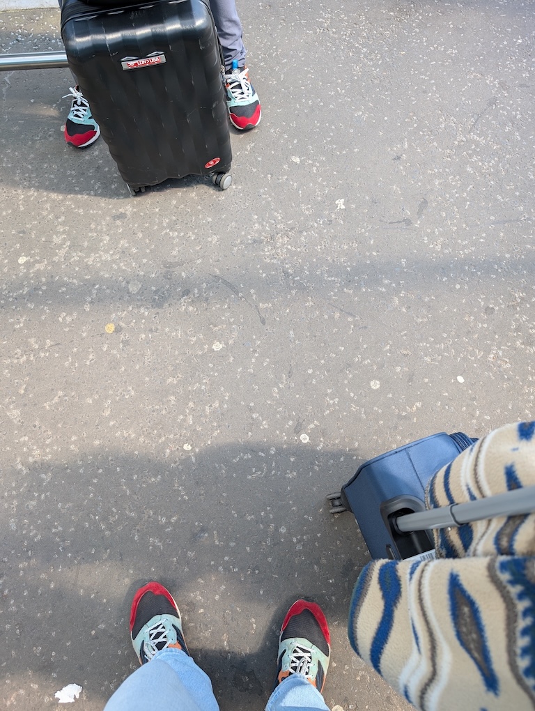 A stranger and I with the same shoes.