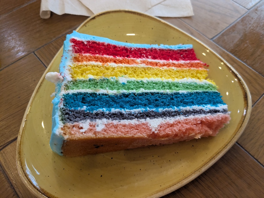 Rainbow cake.