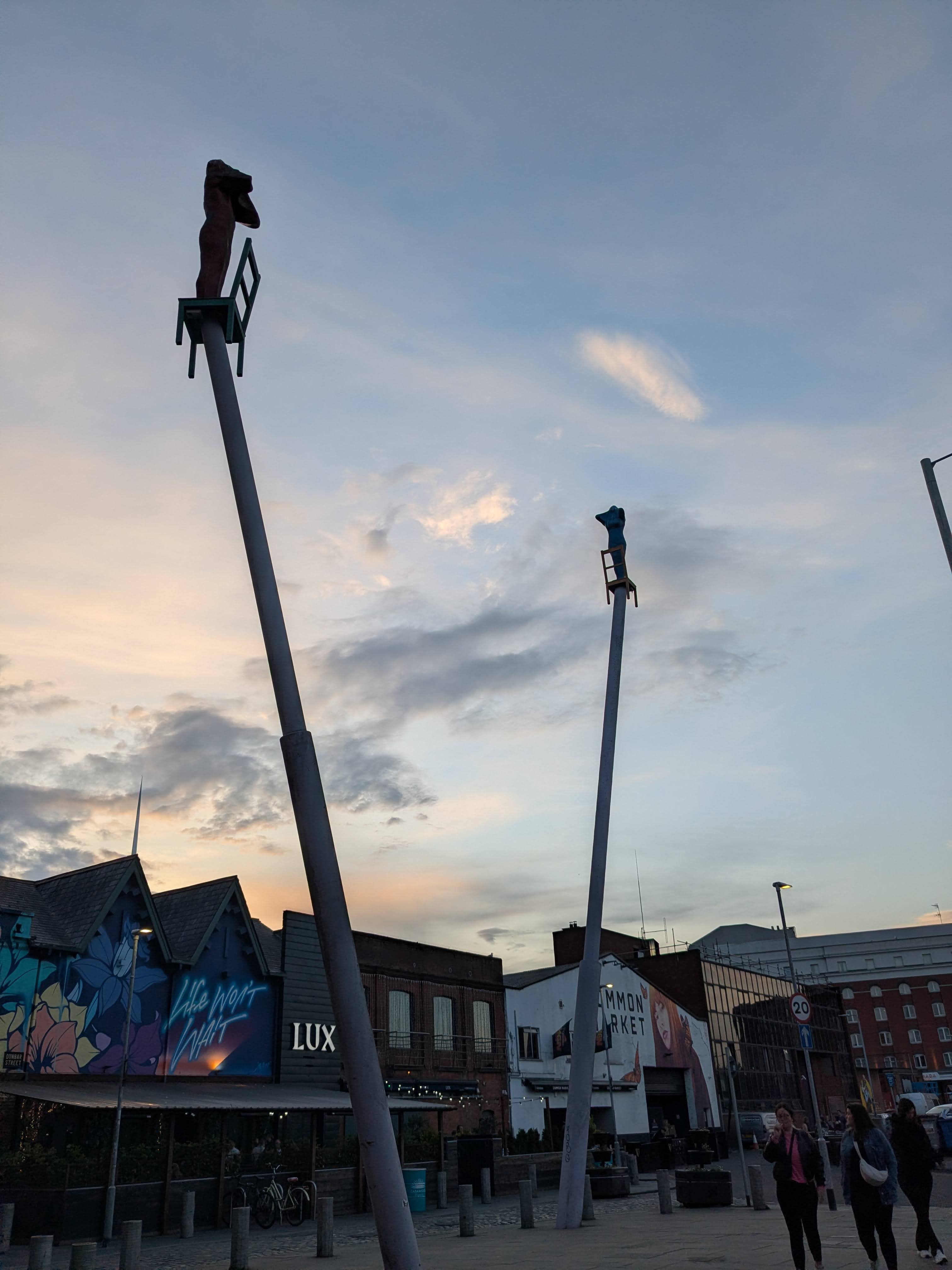 A high stair sculpture.