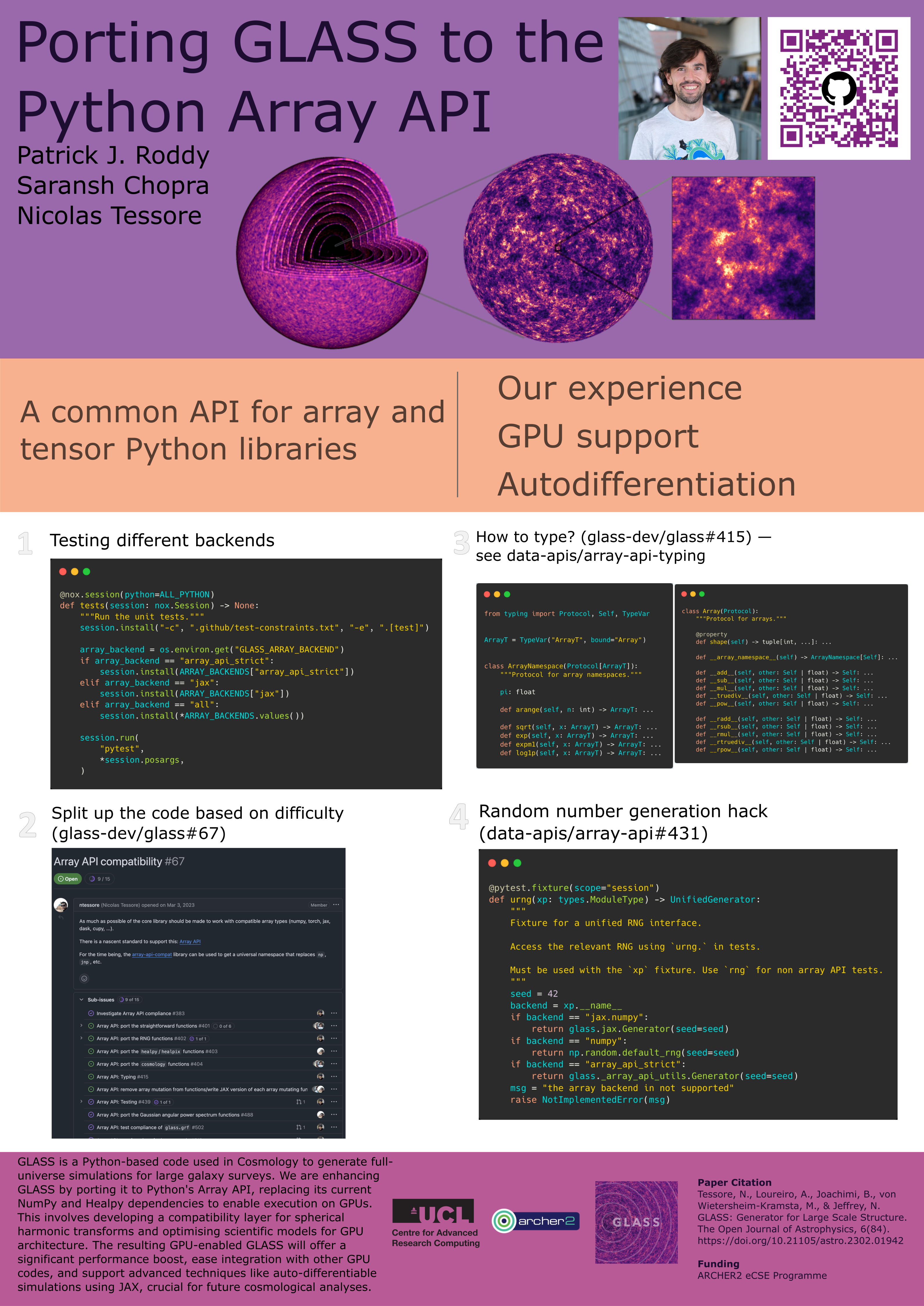 My poster on the Array API in GLASS.