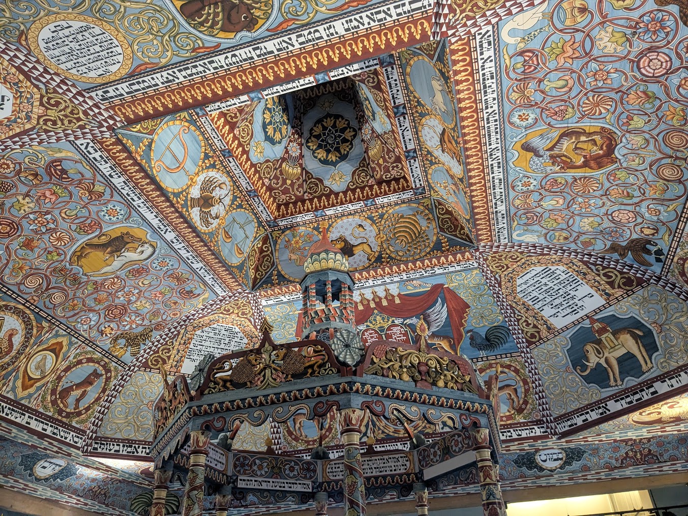A model of a synagogue in the POLIN museum.