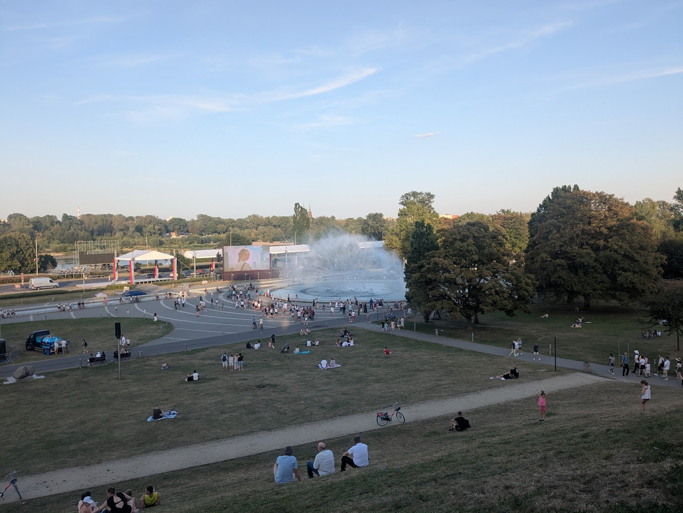 A fountain that moves to music.